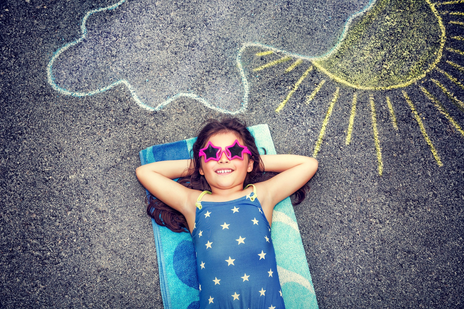 Happy little girl outdoors